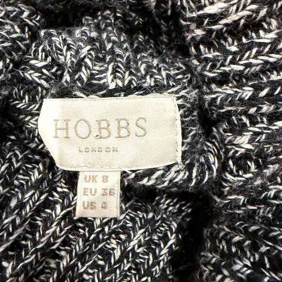 Hobbs London Black White Pullover Sweater Dress Size US 4 Turtleneck Cotton - Picture 7 of 9